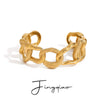 Stainless Steel Electroplated Smooth Circle Hemp Wreath Irregular Chain Bracelet Jewelry