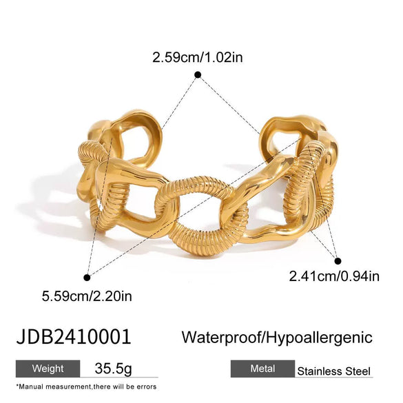 Stainless Steel Electroplated Smooth Circle Hemp Wreath Irregular Chain Bracelet Jewelry