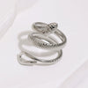 Stainless Steel Electroplated Snake Open Ring For Women Simple Animal Shape Non Fading Titanium Steel Jewelry