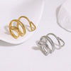 Stainless Steel Electroplated Snake Open Ring For Women Simple Animal Shape Non Fading Titanium Steel Jewelry
