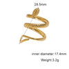 Stainless Steel Electroplated Snake Open Ring For Women Simple Animal Shape Non Fading Titanium Steel Jewelry