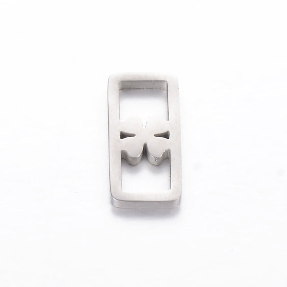 Stainless Steel Electroplated Square Hollow Four Leaf Clover Love Star Pendant Diy Woven Bracelet Accessories