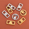 Stainless Steel Electroplated Square Hollow Four Leaf Clover Love Star Pendant Diy Woven Bracelet Accessories