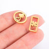 Stainless Steel Electroplated Square Hollow Four Leaf Clover Love Star Pendant Diy Woven Bracelet Accessories
