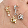 Stainless Steel Electroplated Star Moon Water Drop Zircon Pendant Earrings Accessories Material