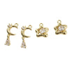 Stainless Steel Electroplated Star Moon Water Drop Zircon Pendant Earrings Accessories Material