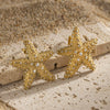 Stainless Steel Electroplated Starfish Inlaid Zircon Ocean Series Women's Earrings