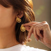 Stainless Steel Electroplated Starfish Inlaid Zircon Ocean Series Women's Earrings
