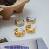 Stainless Steel Electroplated Wave Cshaped Women's Earrings