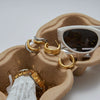 Stainless Steel Electroplated Wave Cshaped Women's Earrings