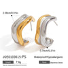 Stainless Steel Electroplated Wave Cshaped Women's Earrings