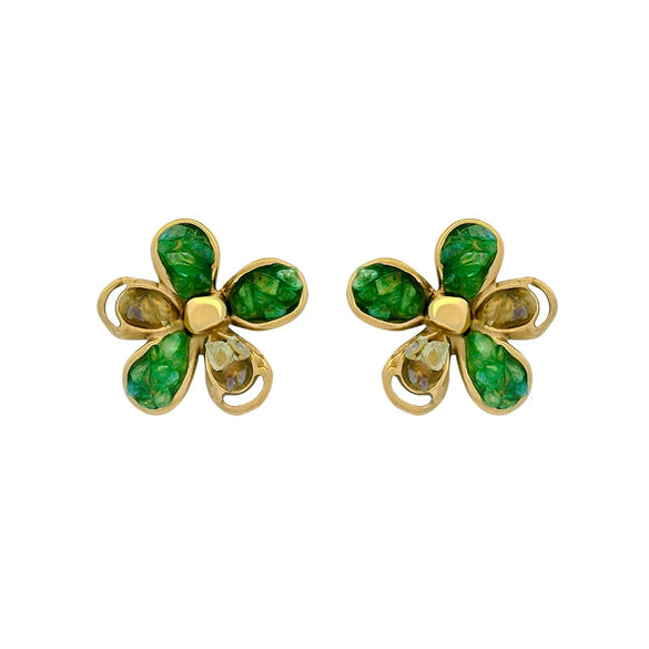 Stainless Steel Electroplated Women's Flower Style Earrings