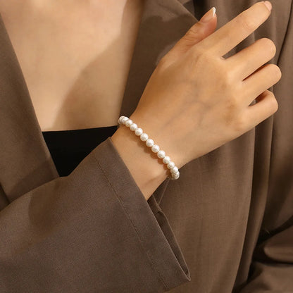 Stainless Steel Elegant Simple Style Solid Color Bracelets