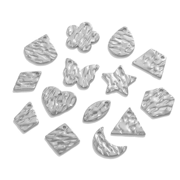Stainless Steel Embossed Geometric Totem Jewelry Connection Accessories Pendant For Bracelet And Necklace