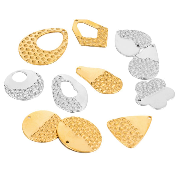 Stainless Steel Embossed Love Heart Electroplated Earrings Jewelry Accessories