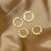 Stainless Steel Embossed Pleated Double Hole Round Jewelry Pendant For Diy Necklace Bracelet Clothing Accessories Ring With Electroplating
