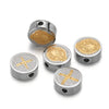 Stainless Steel Embossed Round Cake Beads Jewelry Accessories For Diy Necklace Bracelet Pendant