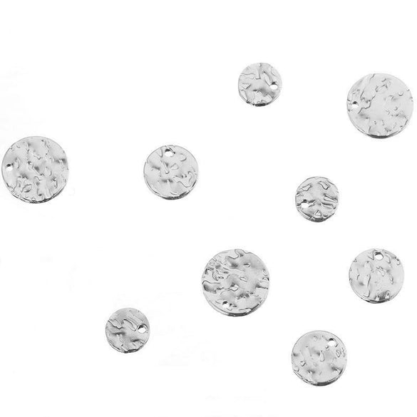 Stainless Steel Embossed Wafer Totem Pattern Diy Jewelry Connection Accessories Pendant For Bracelet And Necklace With Electroplating Treatment