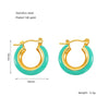316L Stainless Steel Enamel Drop Glaze Geometric Electroplated Earrings For Women