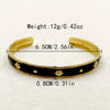 Stainless Steel Enamel Oildrip Diamondencrusted Eightpointed Star Adjustable Open Bracelet With Electroplating