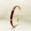 Stainless Steel Enamel Oildrip Diamondencrusted Eightpointed Star Adjustable Open Bracelet With Electroplating