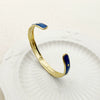 Stainless Steel Enamel Oildrip Diamondencrusted Eightpointed Star Adjustable Open Bracelet With Electroplating