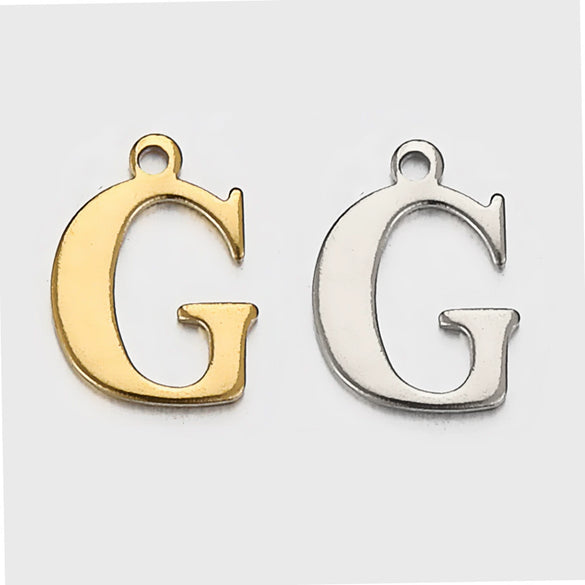Stainless Steel English Letter Pendant Electroplated Gold Necklace Accessories