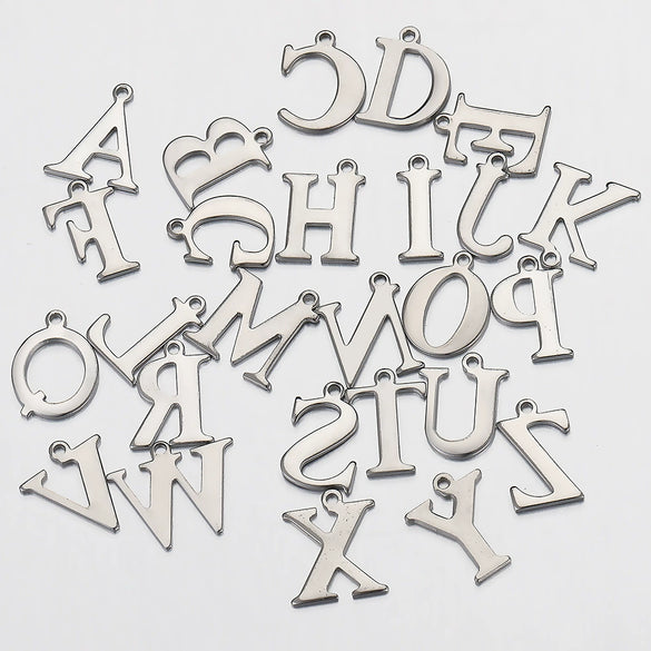 Stainless Steel English Letter Pendant Electroplated Gold Necklace Accessories