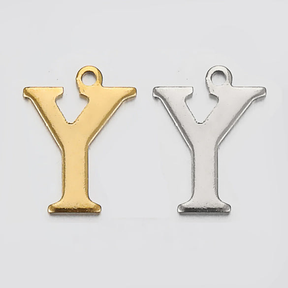 Stainless Steel English Letter Pendant Electroplated Gold Necklace Accessories