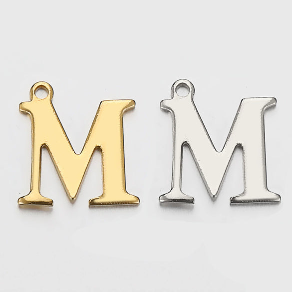 Stainless Steel English Letter Pendant Electroplated Gold Necklace Accessories