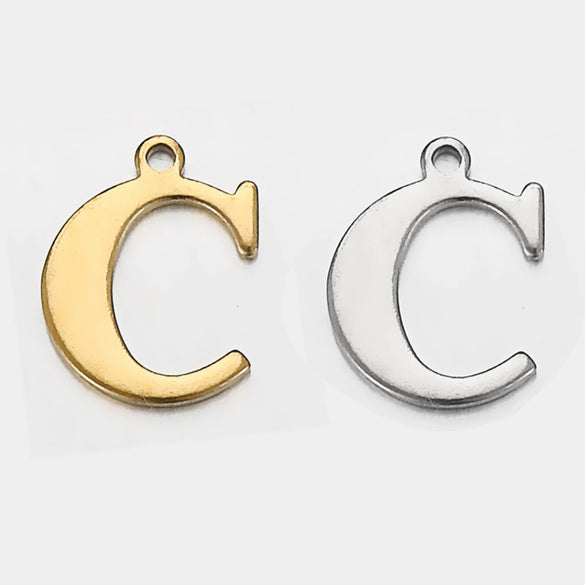 Stainless Steel English Letter Pendant Electroplated Gold Necklace Accessories