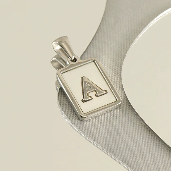 Stainless Steel English Letter Pendant Necklace For Women Polished Style