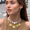 Stainless Steel Evil Eye Pendant With Drop Shape And Star Pattern Vacuum Plated 18K Gold Color