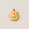 Stainless Steel Evil Eye Pendant With Star And Drop Shape Pattern Vacuum Plated 18K Gold Color