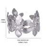 Stainless Steel Exaggerated Flower Butterfly Geometric Open Bracelet For Women Polish Process