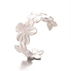 Stainless Steel Exaggerated Flower Butterfly Geometric Open Bracelet For Women Polish Process