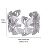 Stainless Steel Exaggerated Flower Butterfly Geometric Open Bracelet For Women Polish Process