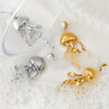 Stainless Steel Exaggerated Pearl Earrings With Marine Series Jellyfish Design Electroplated For Women