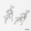 Stainless Steel Exaggerated Pearl Earrings With Marine Series Jellyfish Design Electroplated For Women