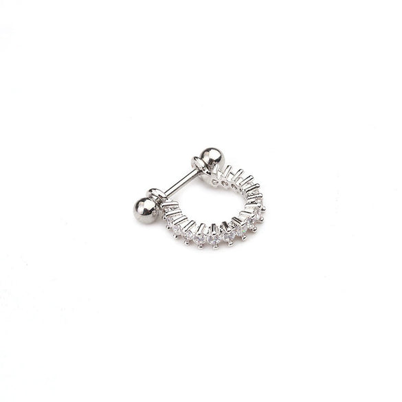 Stainless Steel Exotic Ushape Diamond Microembedded Earrings For Body Piercing Jewelry