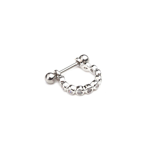 Stainless Steel Exotic Ushape Diamond Microembedded Earrings For Body Piercing Jewelry