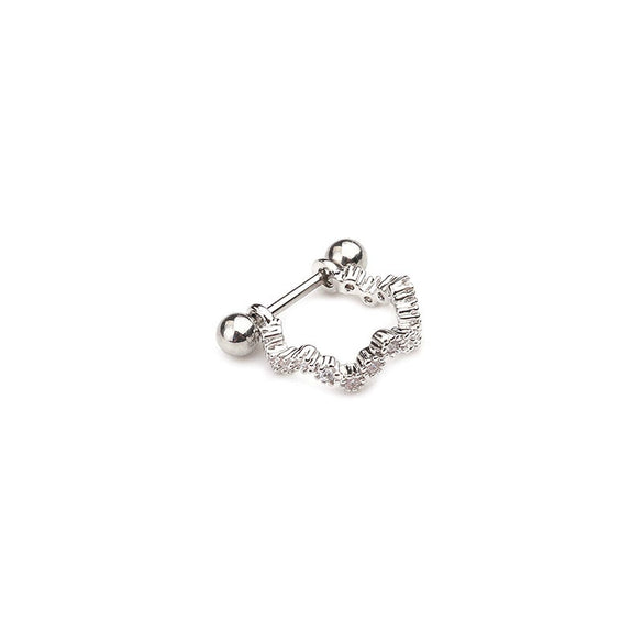 Stainless Steel Exotic Ushape Diamond Microembedded Earrings For Body Piercing Jewelry