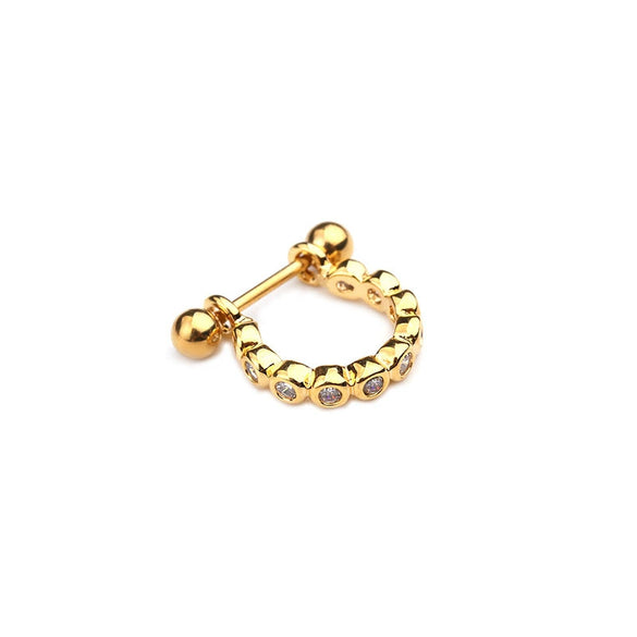 Stainless Steel Exotic Ushape Diamond Microembedded Earrings For Body Piercing Jewelry