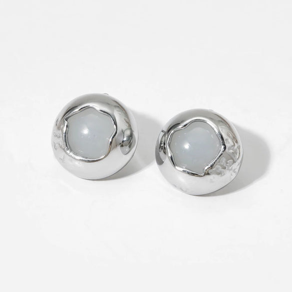 Stainless Steel Exquisite Round Geometric Earrings With Pvd Electroplating Sweet Retro Style
