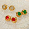 Stainless Steel Exquisite Round Geometric Earrings With Pvd Electroplating Sweet Retro Style
