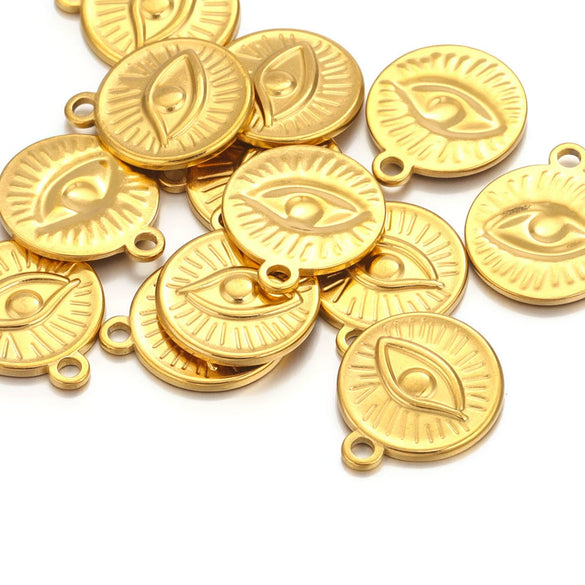 Stainless Steel Eye Pendant Jewelry Accessories Niche Style With Electroplating
