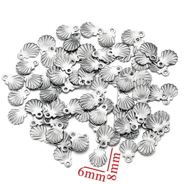 Stainless Steel Fan Shell Pendant Handmade Jewelry With 18K Gold Plated And Electroplating Treatment