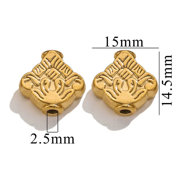 Stainless Steel Fancy Spacer Beads With Dragon Pattern And Electroplating For Jewelry Accessories
