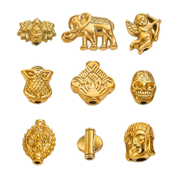 Stainless Steel Fancy Spacer Beads With Dragon Pattern And Electroplating For Jewelry Accessories