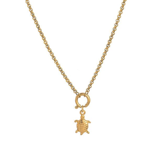 Stainless Steel Fashion Animal Series Geometric Pendant Necklace With Furnace Vacuum Plating 18K Gold Color